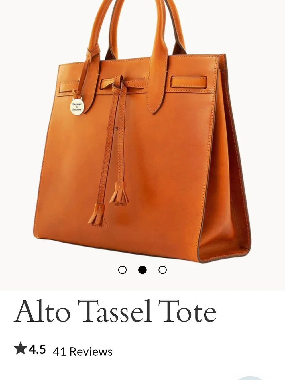 NWOT Dooney & Bourke Alto Tassel Tote - Tobacco Brown - Picture 2 of 16
